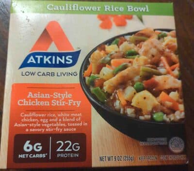 Asian-Style Chicken Stir-Fry Cauliflower Rice Bowl, White Meat Chicken, Egg and a Blend of Asian-Style Vegetables, Tossed in a Savory Stir-Fry Sauce