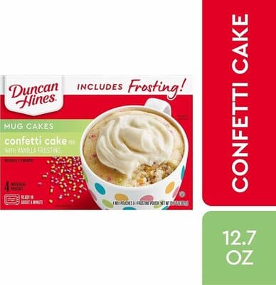Confetti Cake Mix with Vanilla Flavored Frosting Mug Cakes