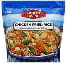 BLEND OF WHITE RICE, SUGAR SNAP PEAS, CARROTS, ONIONS, EGG AND A GOURMET TERIYAKI SAUCE WITH WHITE CHICKEN MEAT, CHICKEN FRIED RICE