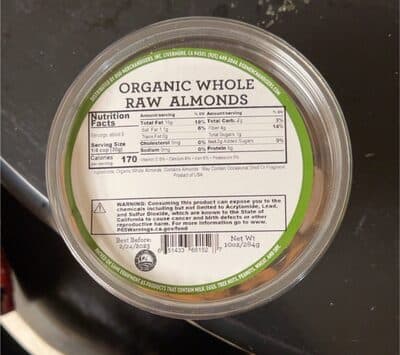 Organic Whole Raw Almonds