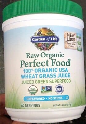 Raw Organic Perfect Food Wheat Grass Juice Juiced Green Superfood Powder, Unflavored