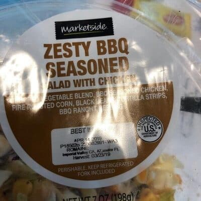 Zesty BBQ Seasoned Salad with Chicken, Fire Roasted Corn, Black Beans, Tortilla Strips, Chopped Lettuce Blend and BBQ Ranch Dressing