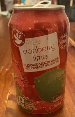 Cranberry Lime Flavored Seltzer Water