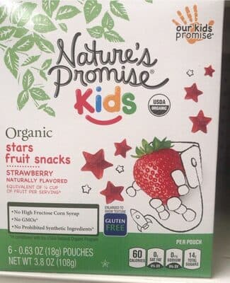 Strawberry Flavored Organic Stars Fruit Snacks