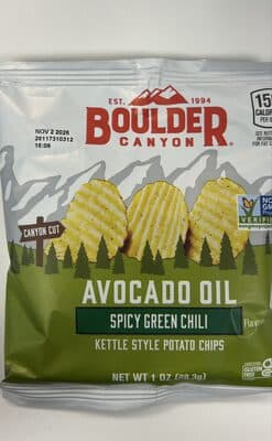 Avocado Oil Spicy Green Chili Kettle Style Potato Chips