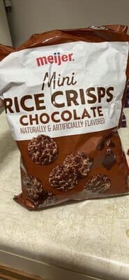 CHOCOLATE FLAVORED MINI RICE CRISPS, CHOCOLATE