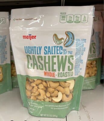 Lightly Salted Roasted Whole Cashews with Sea Salt