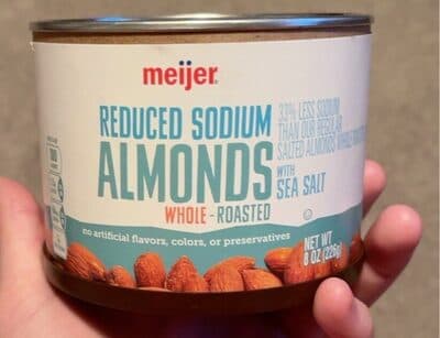 Roasted Reduced Sodium Whole Almonds With Sea Salt