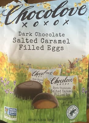 Dark Chocolate Salted Caramel Filled Eggs