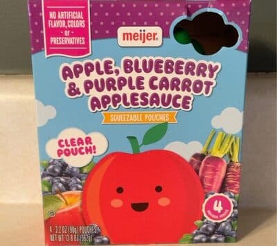 Apple, Blueberry & Purple Carrot Applesauce Squeezable Pouches