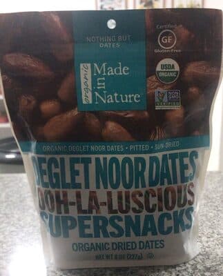 Deglet Noor Dates Organic Dried Ooh-La-Luscious Supersnacks