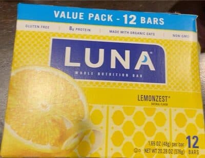 Luna Lemonzest Whole Nutrition Bars
