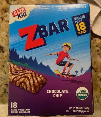 Chocolate Chip Baked Whole Grain Energy Snack Bars