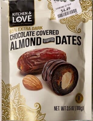 Chocolate Covered Almonds Stuffed Dates