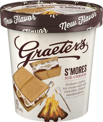 S'mores Graham Cracker Ice Cream with Milk Chocolate Chips & Marshmallows