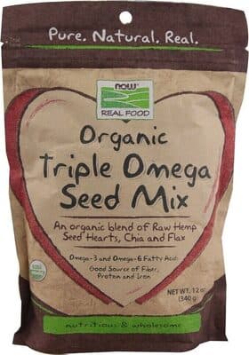Triple Omega Organic Blend of Raw Hemp Seed Hearts, Chia and Flax Seed Mix
