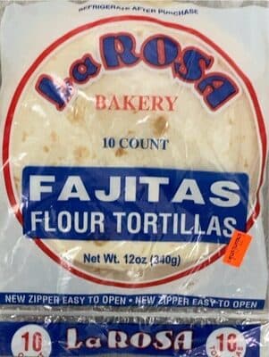 La Rosa Bakery Fajitas Flour Tortillas