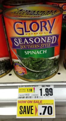 SPINACH WITH ONIONS, GARLIC & SPICES IN A SAVORY BROTH