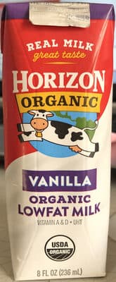 Vanilla Organic Lowfat Milk
