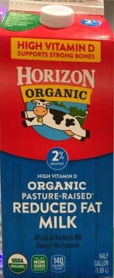 Organic Pasture-Raised Reduced Fat Milk