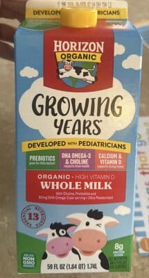 Growing Years Organic High Vitamin D Whole Milk