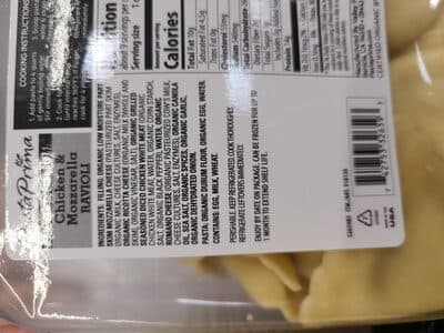 Organic Chicken & Mozzarella Ravioli