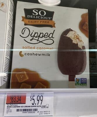 Salted Caramel Dipped Cashewmilk Non-Dairy Frozen Dessert Bars