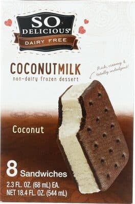 Coconut Non-Dairy Frozen Dessert Sandwiches