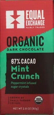 Mint Crunch Organic 67% Cacao Dark Chocolate