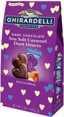 Dark Chocolate Sea Salt Caramel Duet Hearts