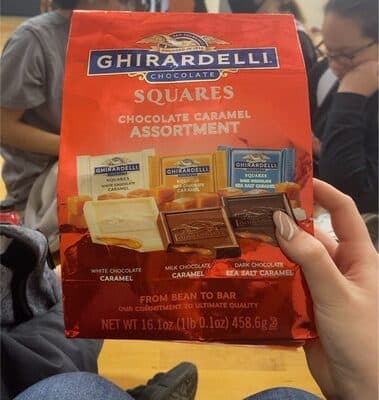 Chocolate Caramel Assortment Squares, White Chocolate Caramel, Milk Chocolate Caramel, Dark Chocolate Sea Salt Caramel