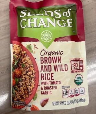 Organic Brown and Wild Rice with Tomato and Roasted Garlic