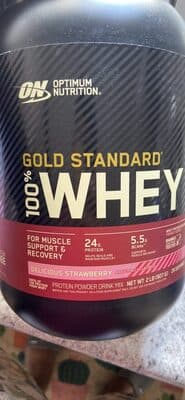 Delicious Strawberry Gold Standard 100% Whey Protein Powder Drink Mix