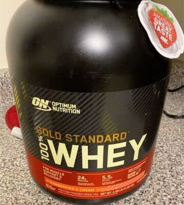 Strawberries & Cream Flavored Gold Standard 100% Whey Protein Powder Drink Mix