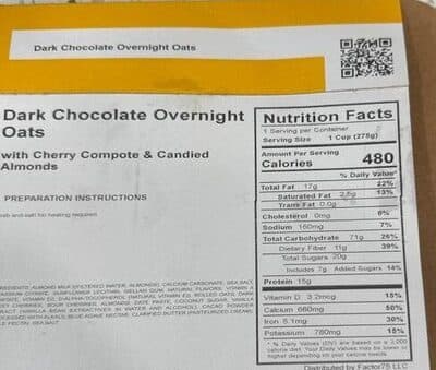 Dark chocolate Overnight Oats