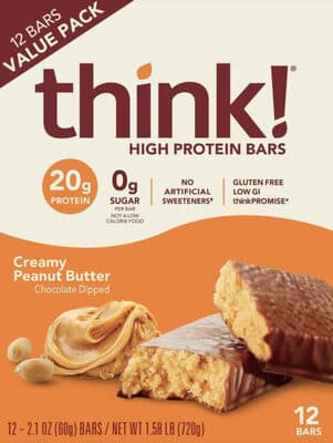 Creamy Peanut Butter Chocolate Dipped High Protein Bars