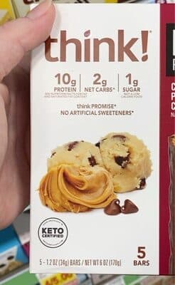 Think! Keto Chocolate Peanut Butter Cookie Dough Protein Bars