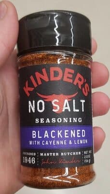 No salt blackened with cayenne and lemon seasoning