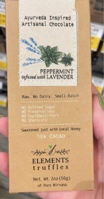 Peppermint bar with lavender infusion dairy free