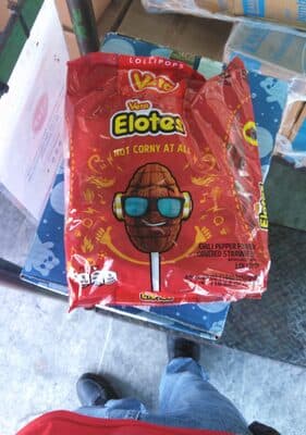 Elotes Chili Pepper Powder Covered Strawberry Flavored Lollipops