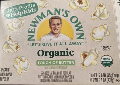Pop's Corn, Organic Microwave Popcorn, Light Butter