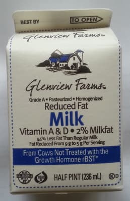 Reduced fat milk