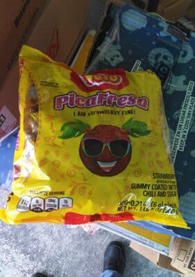 Picafresa Strawberry Flavored Gummy Coated with Chili and Sugar Gummies