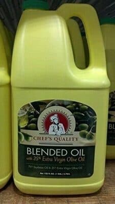 Blended vegetable oil and extra virgin olive oil