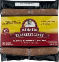 AIDELLS, SMOKED CHICKEN BREAKFAST SAUSAGE LINKS, MAPLE & SMOKED BACON