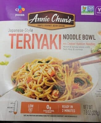 Japanese-Style Teriyaki Noodle Bowl with Cooked Hokkien Noodles Sweet & Tangy Sauce with Bok Choy & Carrots