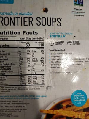 Frontier Homemade In Minutes Tortilla Soup Mix