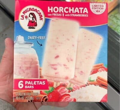 Horchata With Strawberries Frozen Fruit Bars