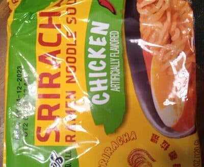 Sriracha ramen noodle soup chicken