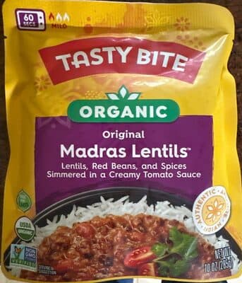Indian Madras Lentils, Red Beans & Spices Simmered in a Creamy Tomato Sauce